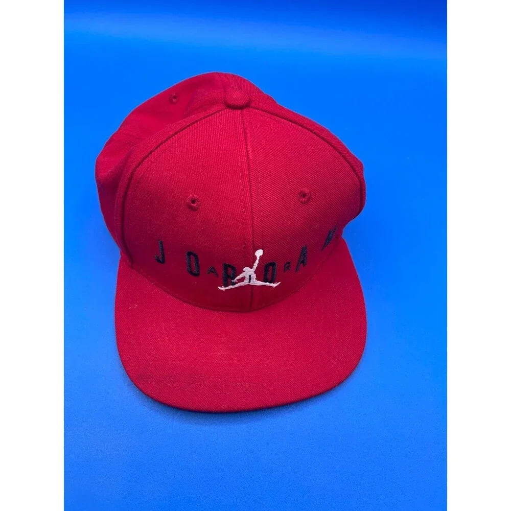 Air Jordan Hat Cap Snap Back Jumpman Logo Boys Youth 4/7 Red White Black
